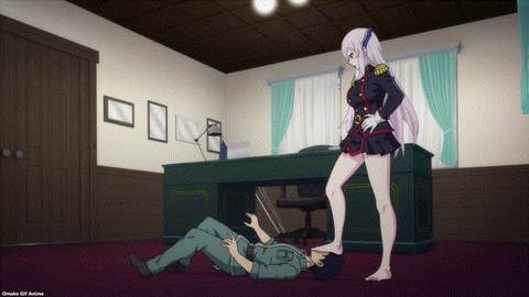 Chained Soldier Episode 3 Kyouka Smushes Yuuki's Face