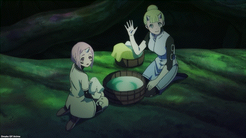 Chained Soldier Episode 9 Hidden Village Residents Wave To Aoba