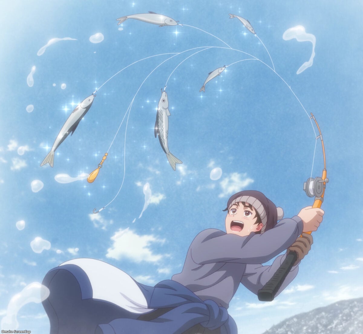 Hokkaido Gals Are Super Adorable Episode 9 Tsubasa Takes Off Jacket Fishing