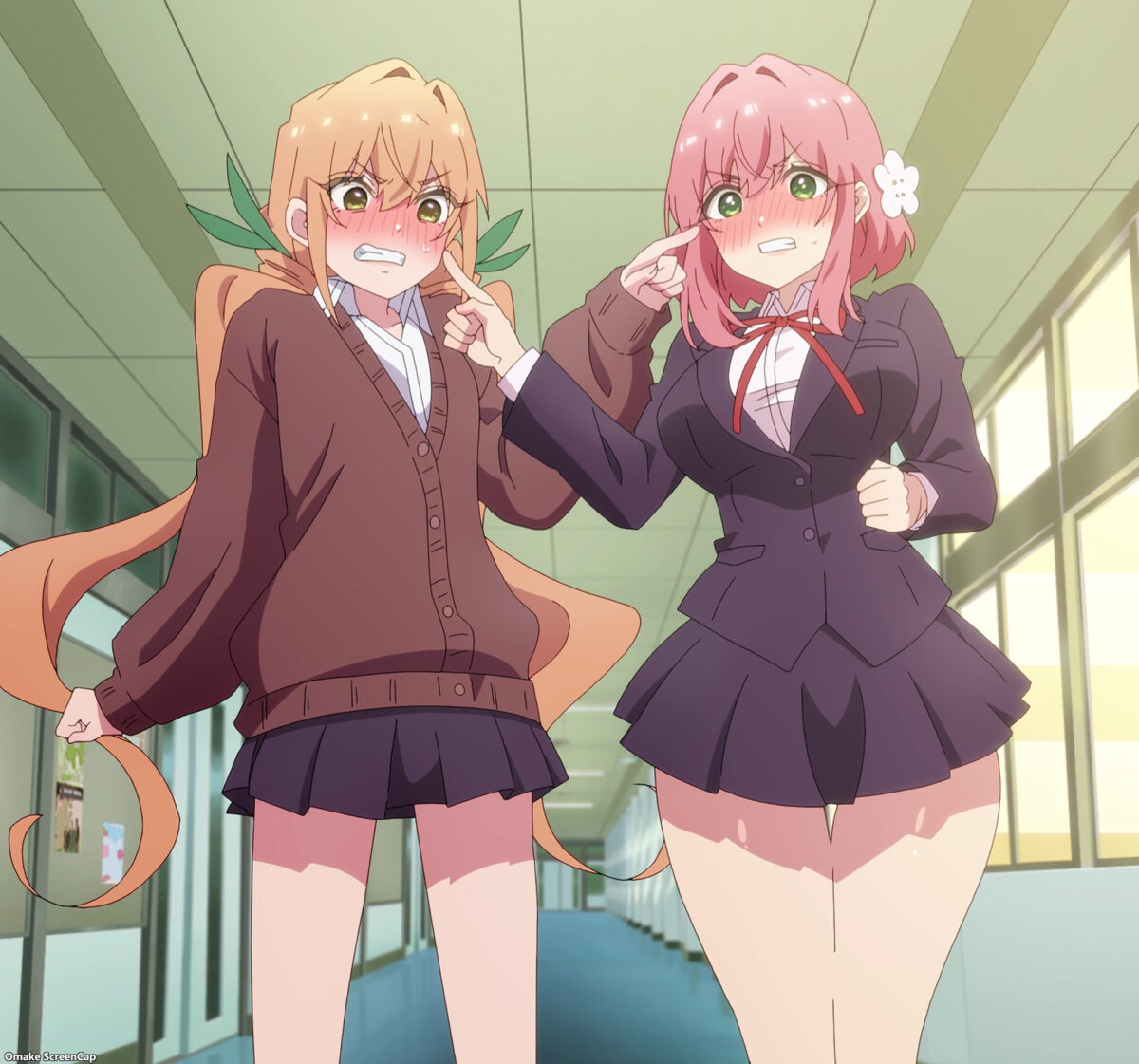 Hyakkano Episode 2 Karane Hakari Point At Each Other