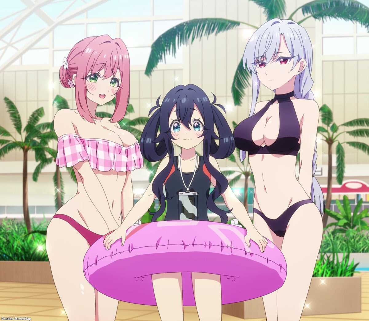 Hyakkano Episode 6 Nano Shizuka Hakari Wear Swimsuits