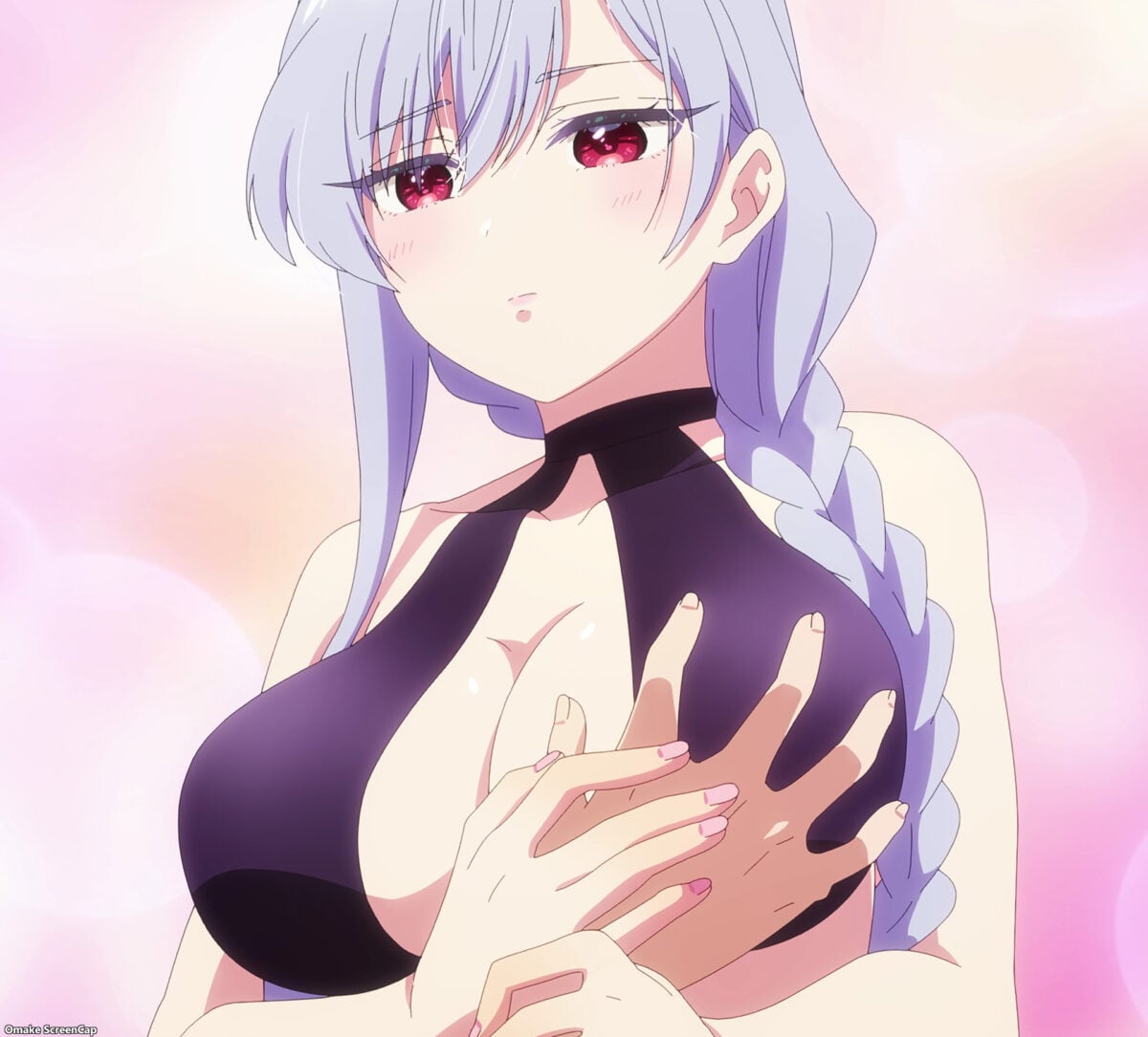 Hyakkano Episode 6 Nano Squeezes Rentarou's Hand Into Chest