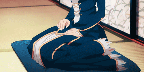 Saber seiza sitting gif