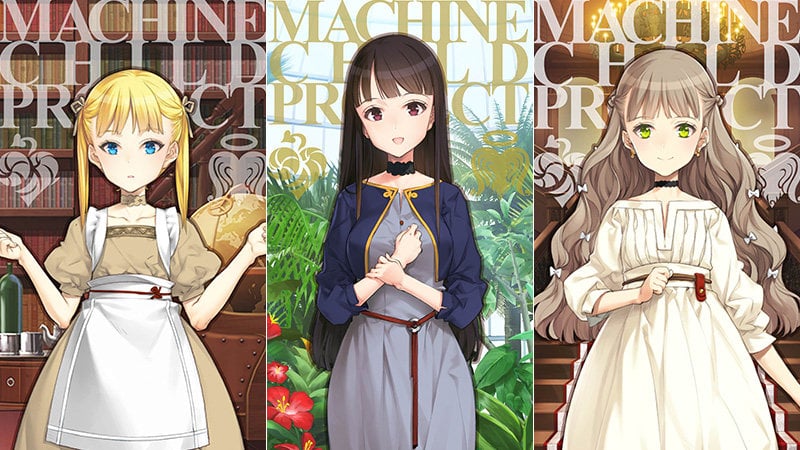 Artist Oyari Ashito's new project Machine Child characters Florina, Cordilia and Mokuren