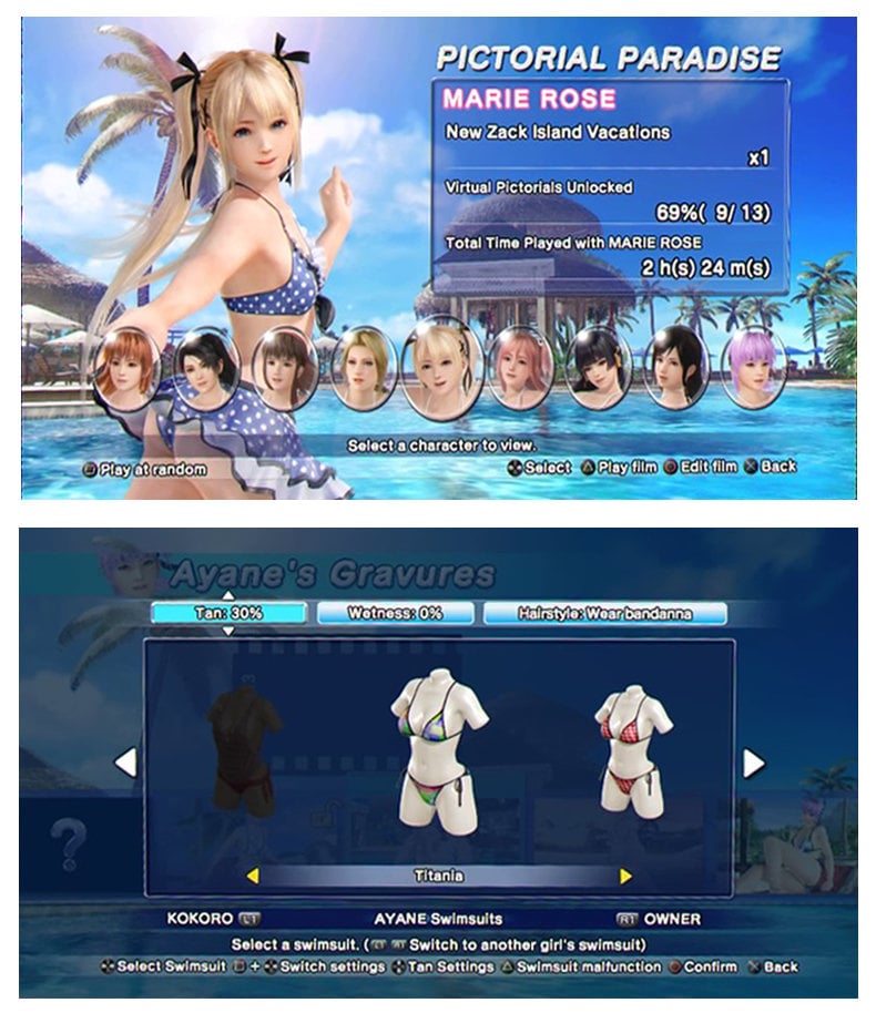Dead Or Alive Xtreme 3 PS4 VR Image Menu 02