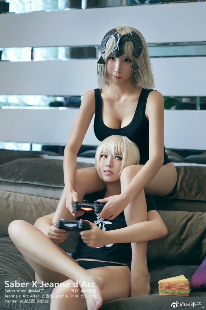 Fate Grand Order Casual Alter Jeanne And Alter Saber Kick Back In This Cosplay Set 0002