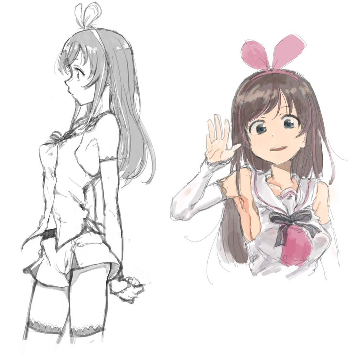 Dagashi Kashi's Author Sketches Kizuna AI