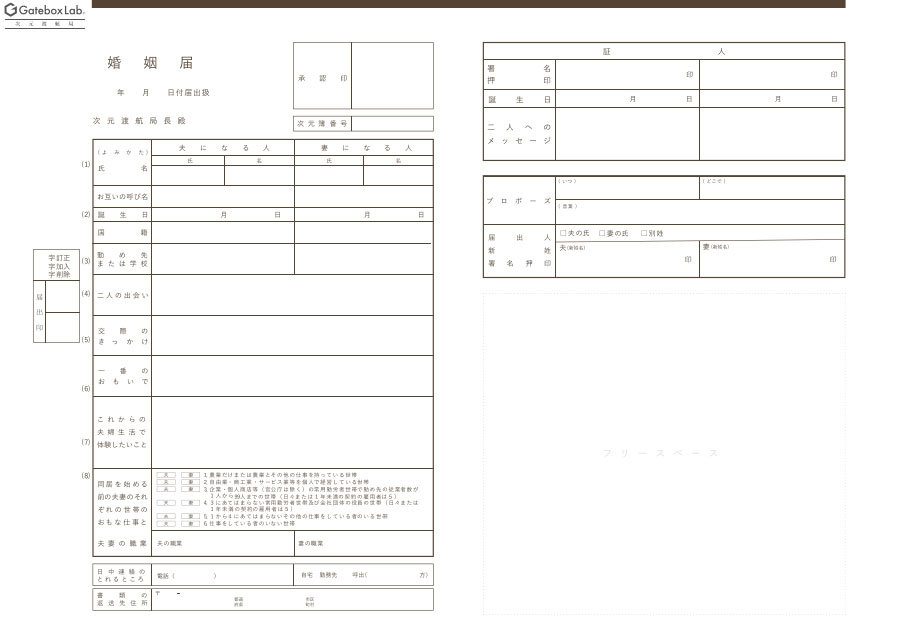 Gatebox 2D Marriage Form 2
