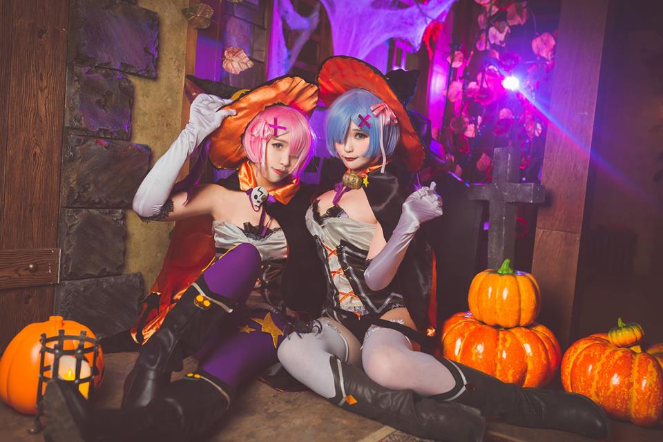 Re Zero Rem And Ram Halloween Cosplay 0010