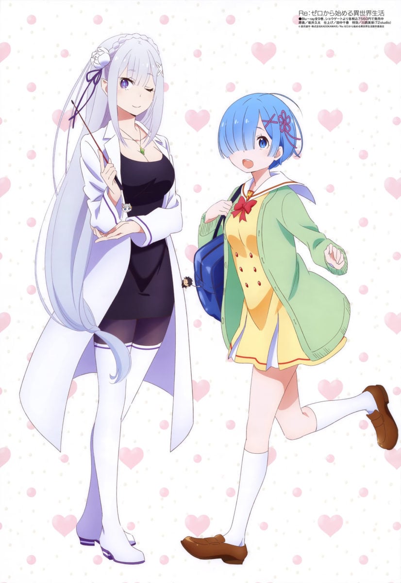 Megami MAGAZINE February 2018 Anime Posters Re Zero Kara Hajimeru Isekai Seikatsu