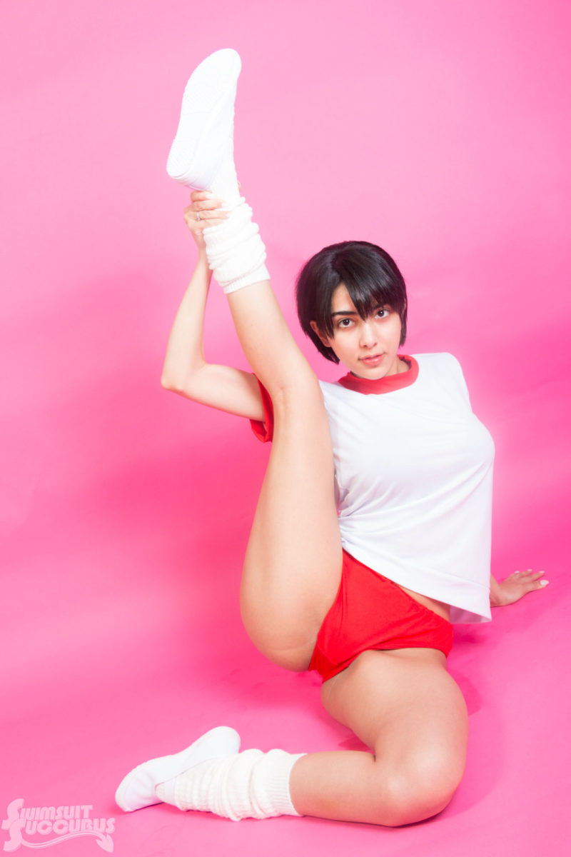 SwimsuitSuccubus Cosplays The Bloomer Gym Uniform Set Dark Red Set 0002