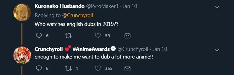 KonoSuba Dub Twitter Screenshot