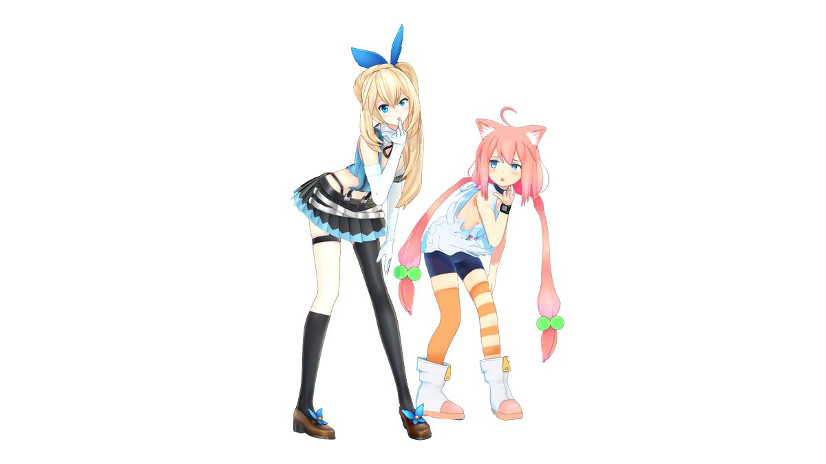 Virtual YouTubers Mirai Akari And Hinata Nekomiya