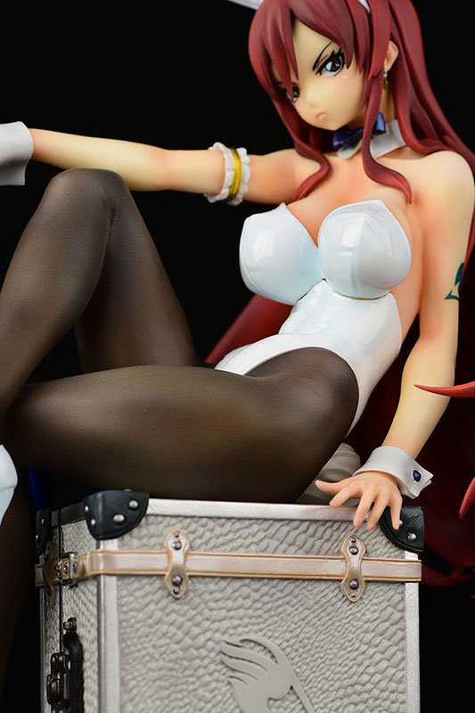 Fairy Tail Erza Scarlet White Bunny Girl Figure 0007