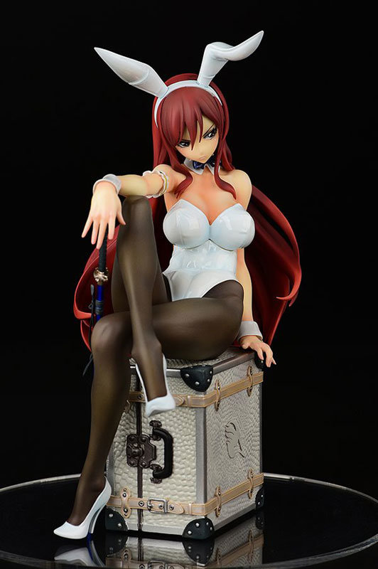 Fairy Tail Erza Scarlet White Bunny Girl Figure 0024