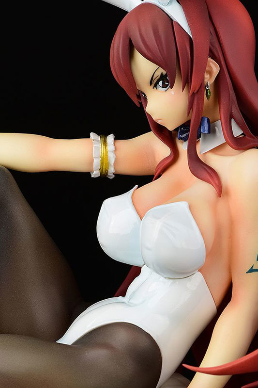 Fairy Tail Erza Scarlet White Bunny Girl Figure 0025