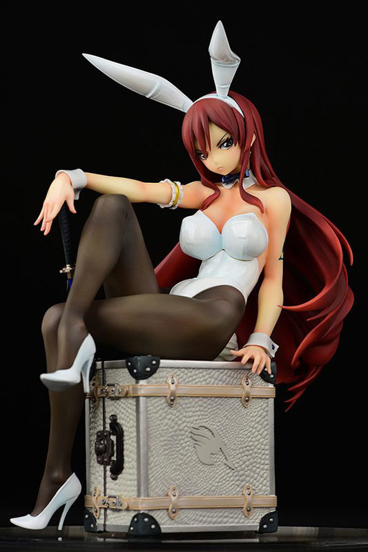 Fairy Tail Erza Scarlet White Bunny Girl Figure 0027