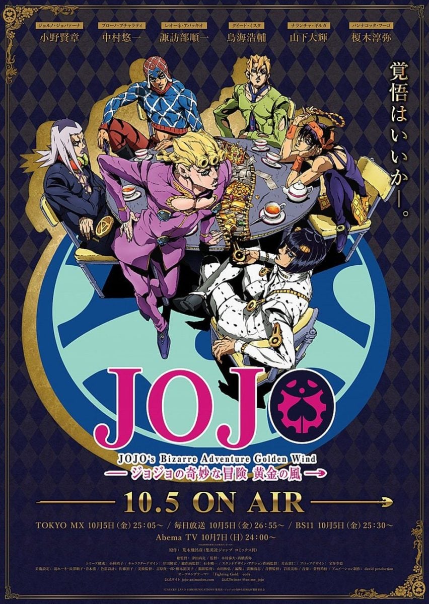 Top Anime Of The Winter 2019 Season Jojo's Bizarre Advenure Golden Wind