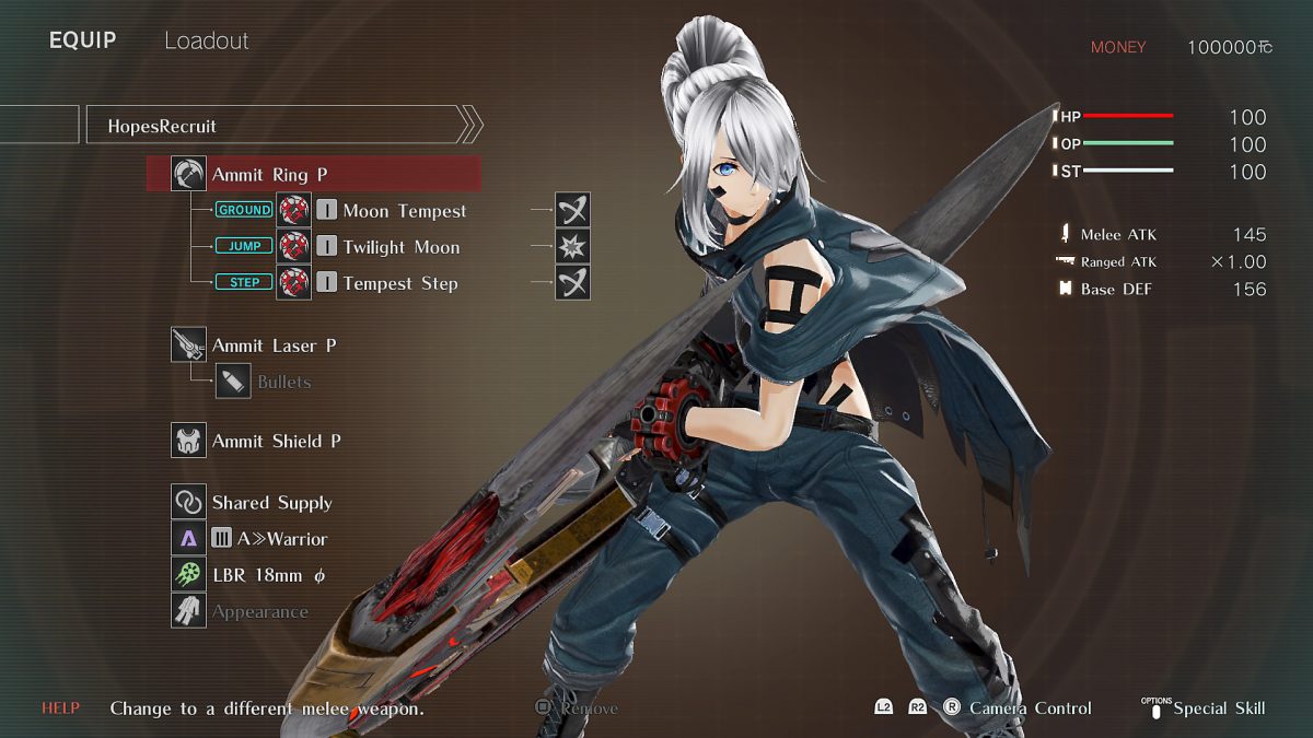 God Eater 3 Equip Screen