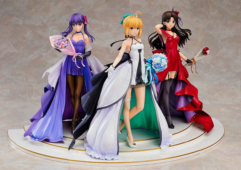 Fate Stay Night Saber Rin Tohsaka Sakura Matou 15th Celebration Dress Version Figure 0004