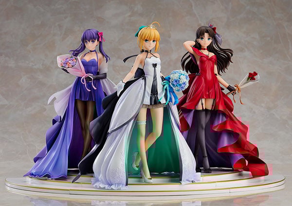 Fate Stay Night Saber Rin Tohsaka Sakura Matou 15th Celebration Dress Version Figure 0007