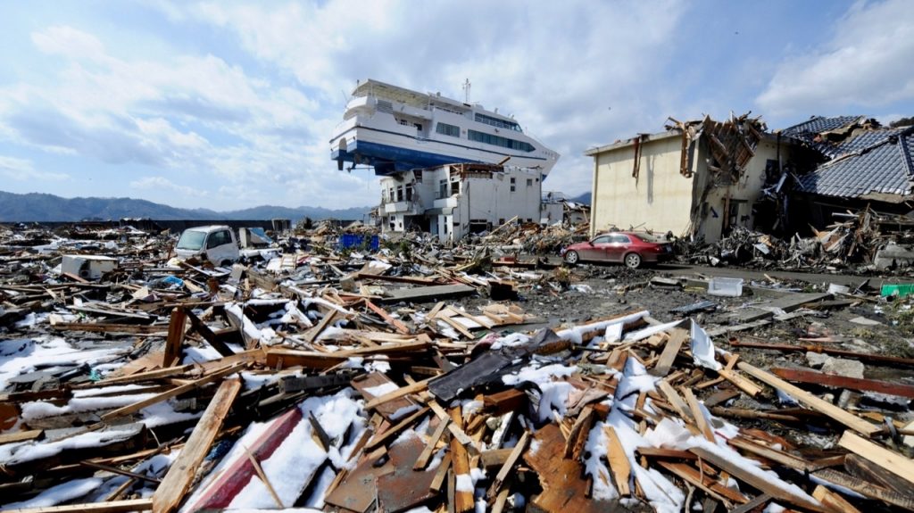 Boat On A Building At Otsuchi