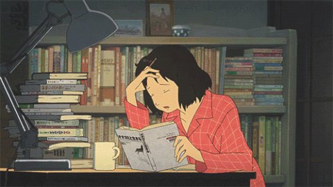 Wolf Children Studying