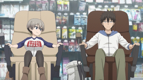 Uzaki Chan Wa Asobitai! Episode 1 Uzaki Sakurai In Massage Chairs