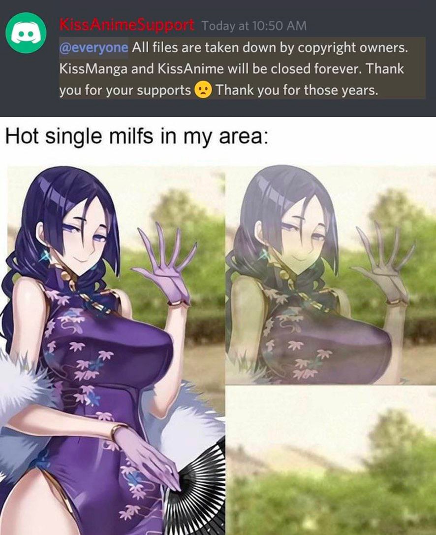 Rip Kiss Anime Hot Milfs Meme Image