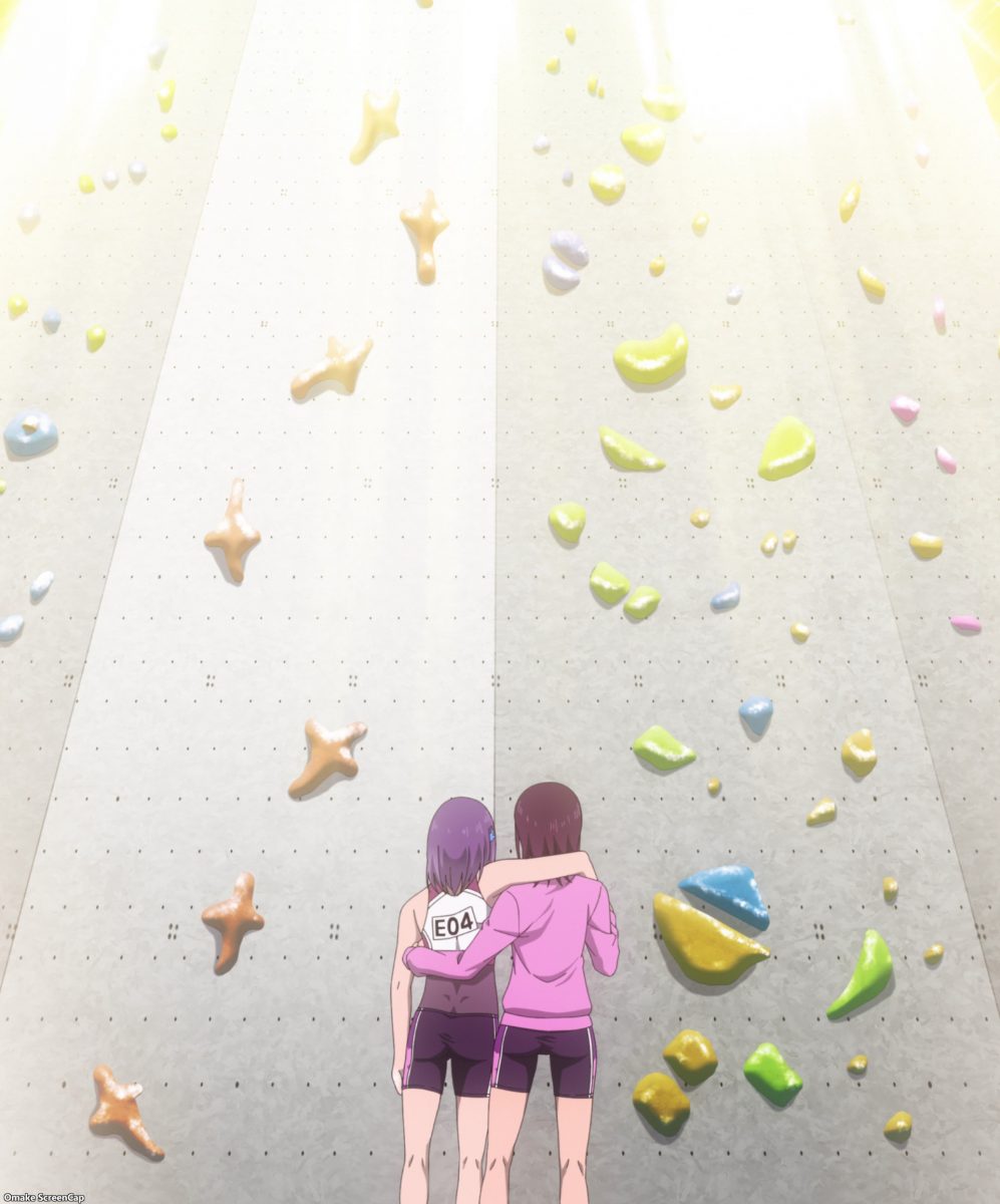 Iwa Kakeru! Sport Climbing Girls Episode 2 Jun And Konomi Look Up At Wall