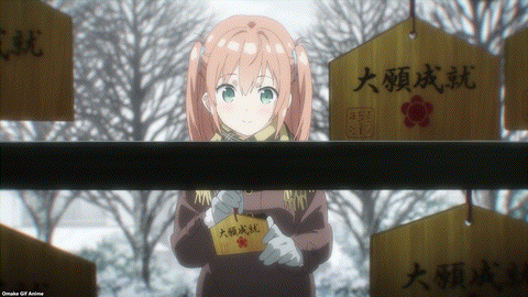 One Room Third Season Episode 6 Minori Hangs Prayer Card