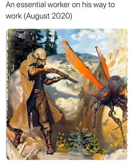 Essential Worker On His Way To Work 2020