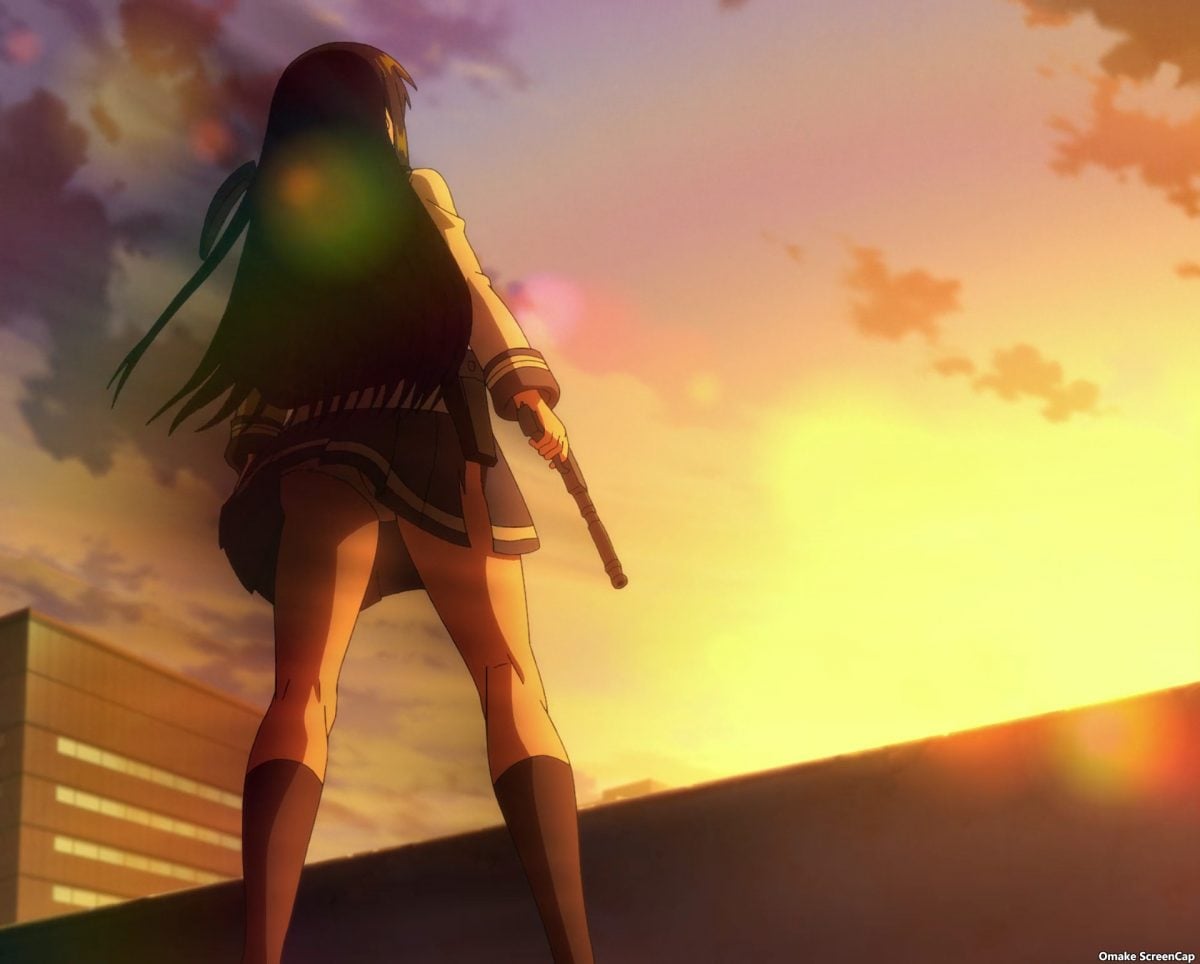 High Rise Invasion Episode 2 Yuri Panty Shot And Sunset