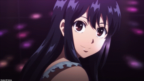 High Rise Invasion Episode 5 Yuri Peace Sign Mayuko Blushes