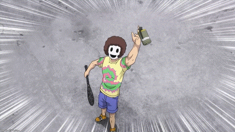 High Rise Invasion Episode 7 Tennis Racket Mask Serves Tear Gas