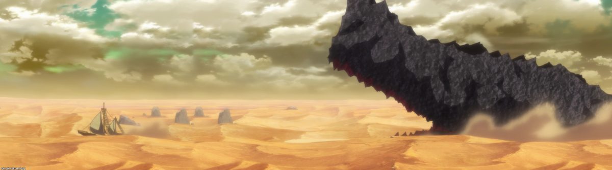 Isekai Maou S2 Episode 2 Sand Whale Swims Through Desert