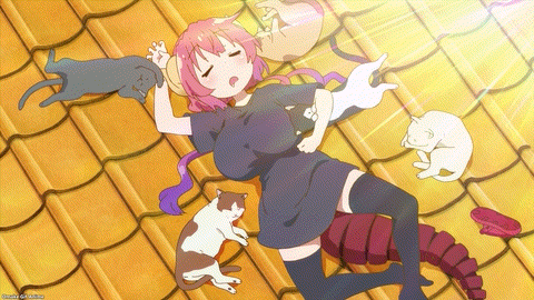 Miss Kobayashi’s Dragon Maid S Episode 5 Ilulu Cat Naps With Cats