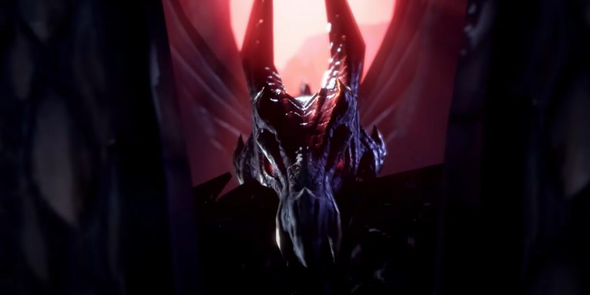 Elder dragon eating rathalos