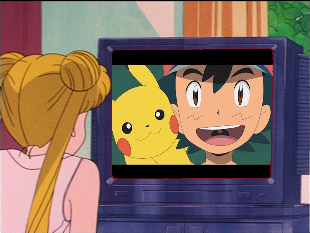 Sailor Moon Watching Pokemon Anime 