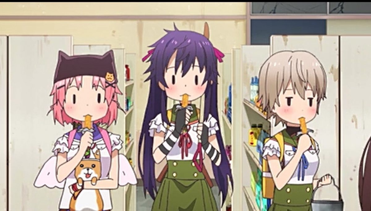 School Live Anime Visual Eating Nummy Sticks - Moe