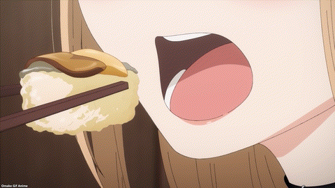 My Dress Up Darling Episode 6 Marin Bites Food