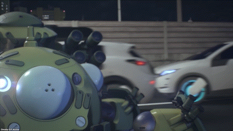 Ghost In The Shell SAC 2045 S2 Episode 2 Tachikoma Fires Rocket At Mizukane