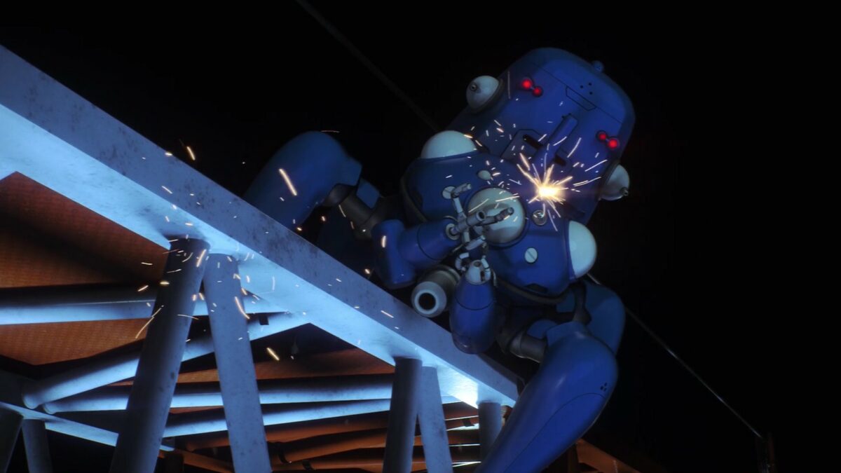 Ghost In The Shell SAC 2045 S2 Episode 10 Tachkoma Blocks Bullets