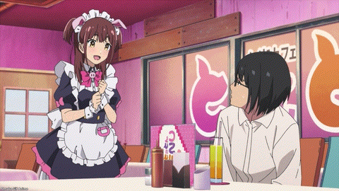 Akiba Maid War Episode 1 Nagomi Oinks At Customer