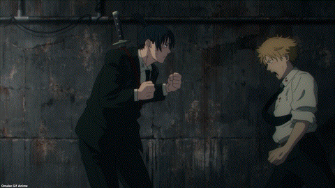 Chainsaw Man Episode 2 Denji Kicks Aki's Balls Again