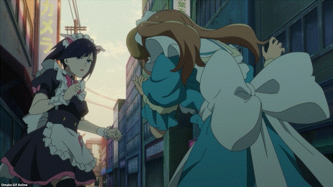 Akiba Maid War Episode 5 Ranko Kicks Sheep Maid