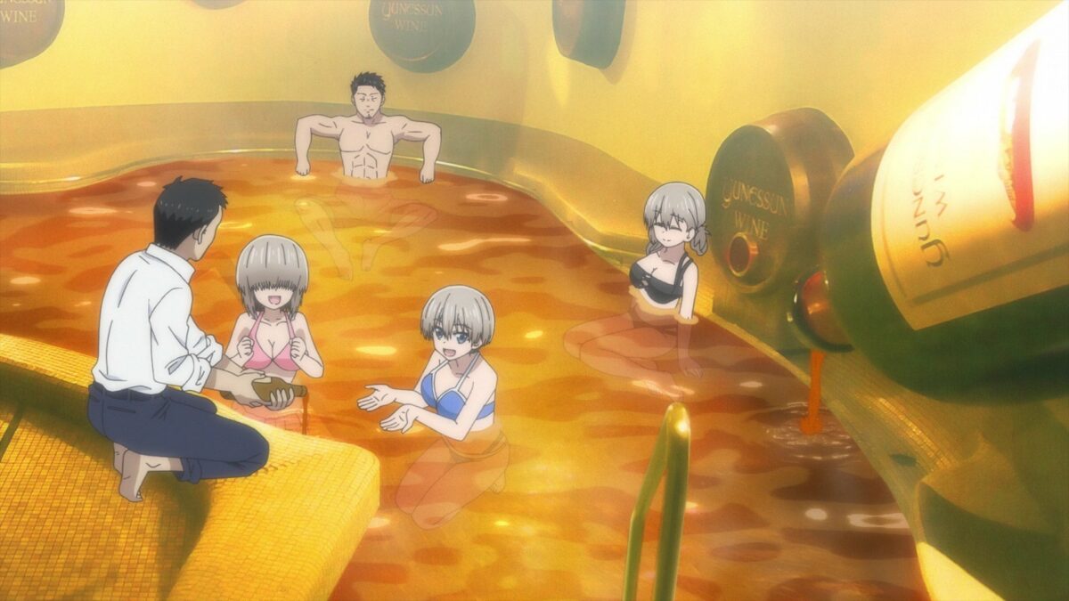 Uzaki Chan Wants To Hang Out! S2 Episode 9 Uzaki Family In Wine Bath