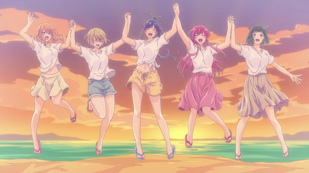 Goddess Cafe Terrace ED Girls Jump At Gold Hour Beach