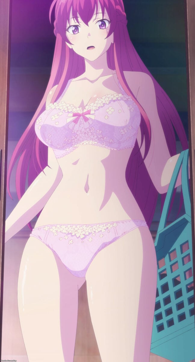 Goddess Cafe Terrace Episode 1 Ouka Wears Pink On Laundry Day