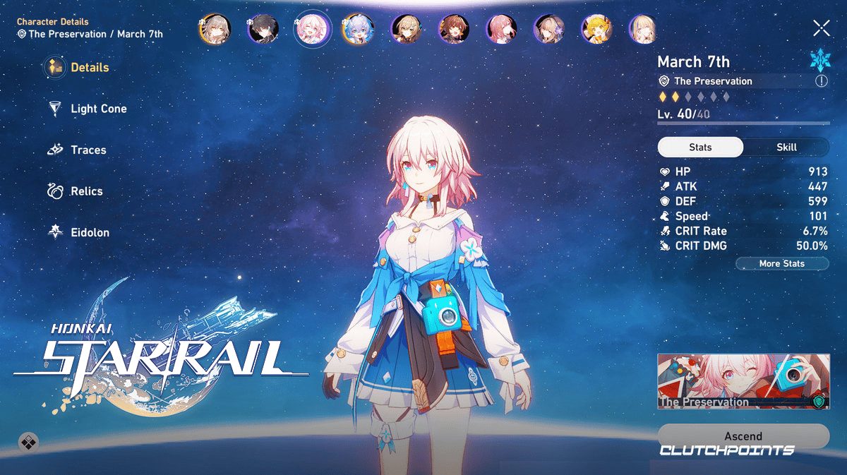 Honkai Star Rail Character Screen